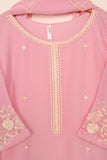 RTW-188-Pink -  3Pc Ready to Wear Embroidered Chiffon Dress