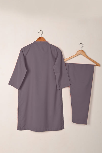 STP-221S-Light Purple - 2Pc Ready to Wear Malai Solid Dress