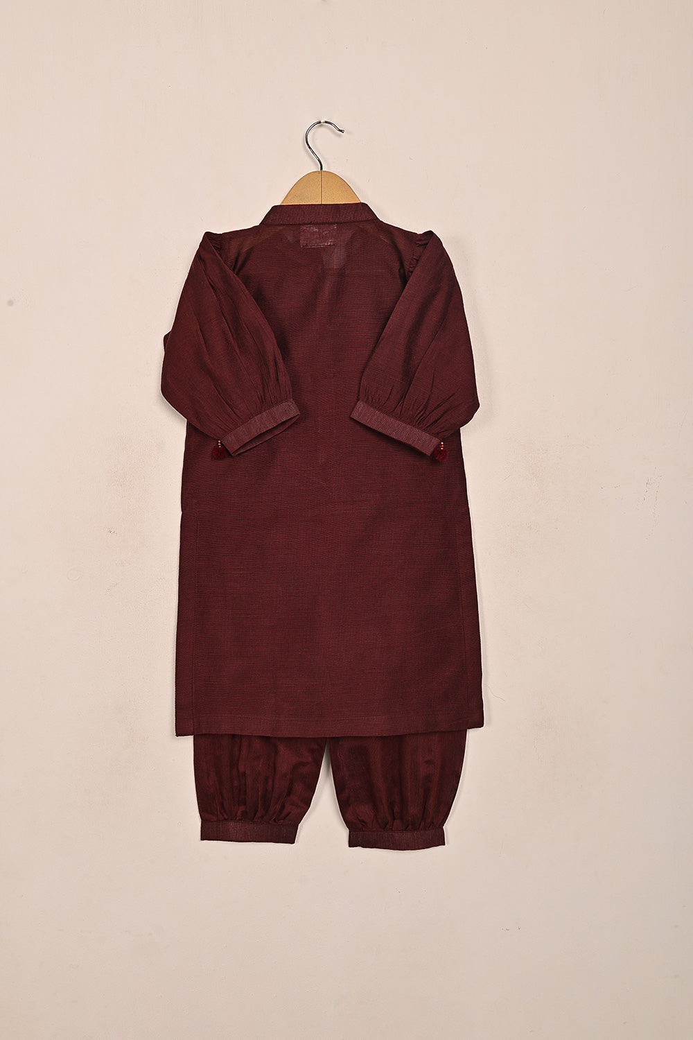 TKF-222-Maroon - Kids 2Pc Ready to Wear Khaddi Dress