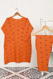 STP-143A-Orange - 2PC COTTON EMBROIDERED STITCHED