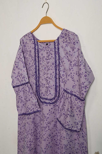 CPTP-17B-Purple - 2Pc Ready to Wear Cotton Printed Co-Ord Dress