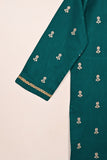 STP-194C-Turquoise - 2PC READY TO WEAR  EMBROIDERED CAMBRIC DRESS