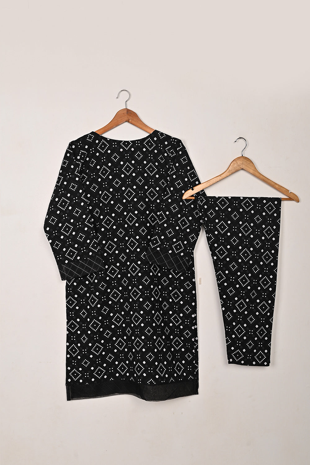 STP-219A-Black - 2Pc Ready to Wear Malai Printed Dress