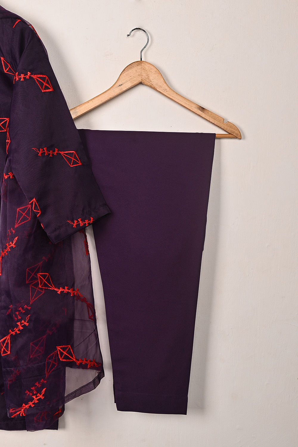 RTW-314-Purple -  3Pc Ready to Wear Embroidered Organza Dress