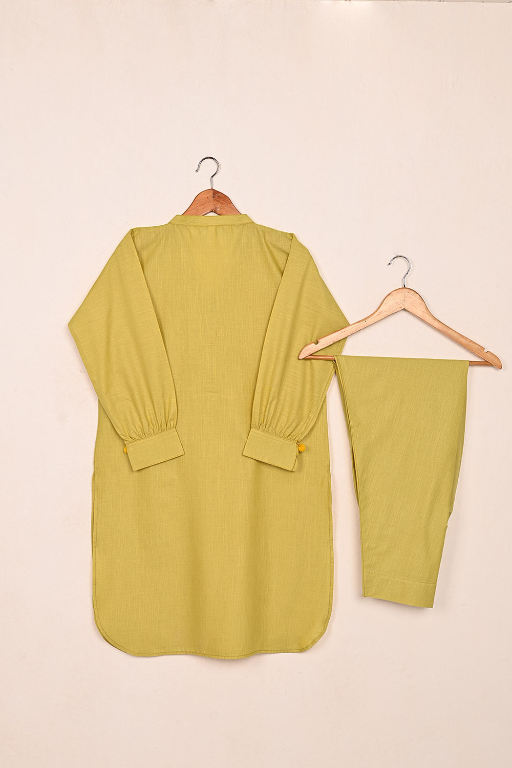 STP-200B-Yellow- 2Pc Ready to Wear Cotton Slub Dress