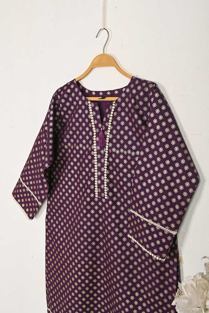 CPTP-13A-Purple - 2Pc Ready to Wear Cotton Printed Co-Ord Dress