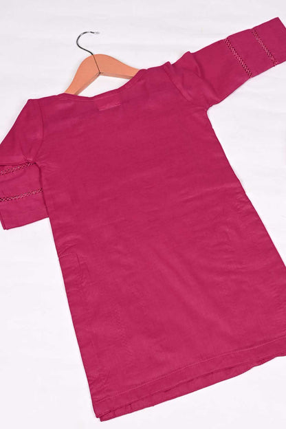 TKF-100- Fuchsia- Kids 2Pc Cotton Dress