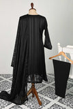 RTW-93-Black -  3Pc Stitched Chiffon Dress