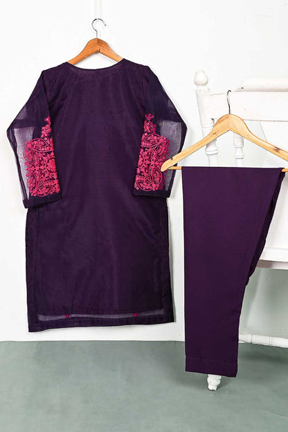 STP-111A-Purple - 2Pc Organza With Malai Trouser