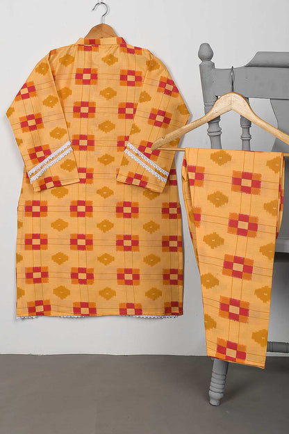 STP-077A-Mustard - 2PC COTTON PRINTED STITCHED