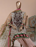 3 Pc Unstitched Lawn Embroidered Dress with Chiffon Dupatta - Anais  - (FE-02)