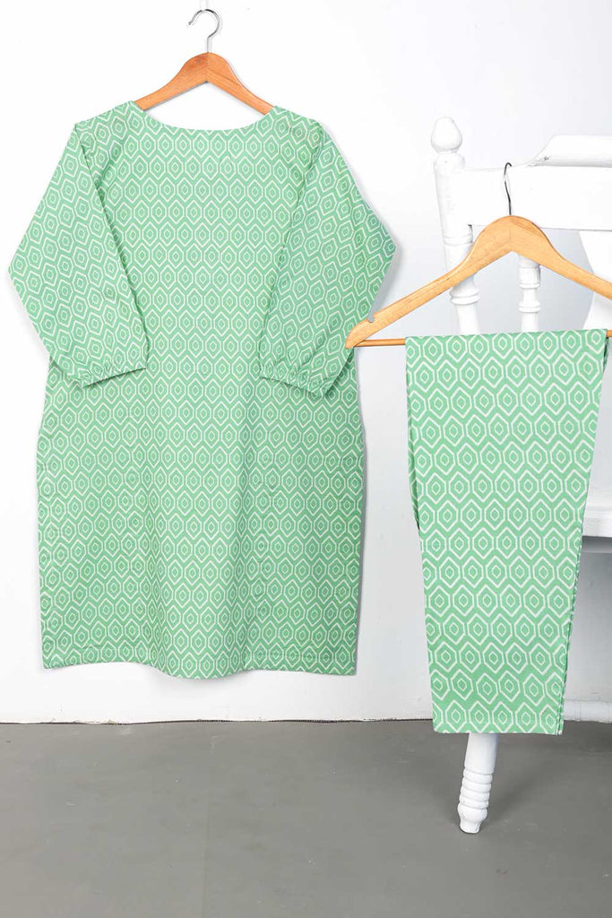STP-090A-Green - 2PC COTTON PRINTED STITCHED