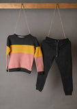 TB-01-Black - Sweatshirt Cotton Fleece Fabric With Trouser