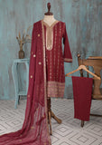 SEC-2B-Maroon - 3Pc Stitched Cotton Embroidered Dress