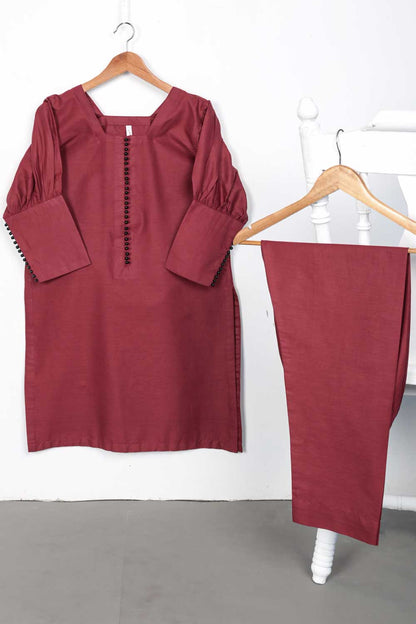 STP-095A-Maroon - 2PC COTTON STITCHED