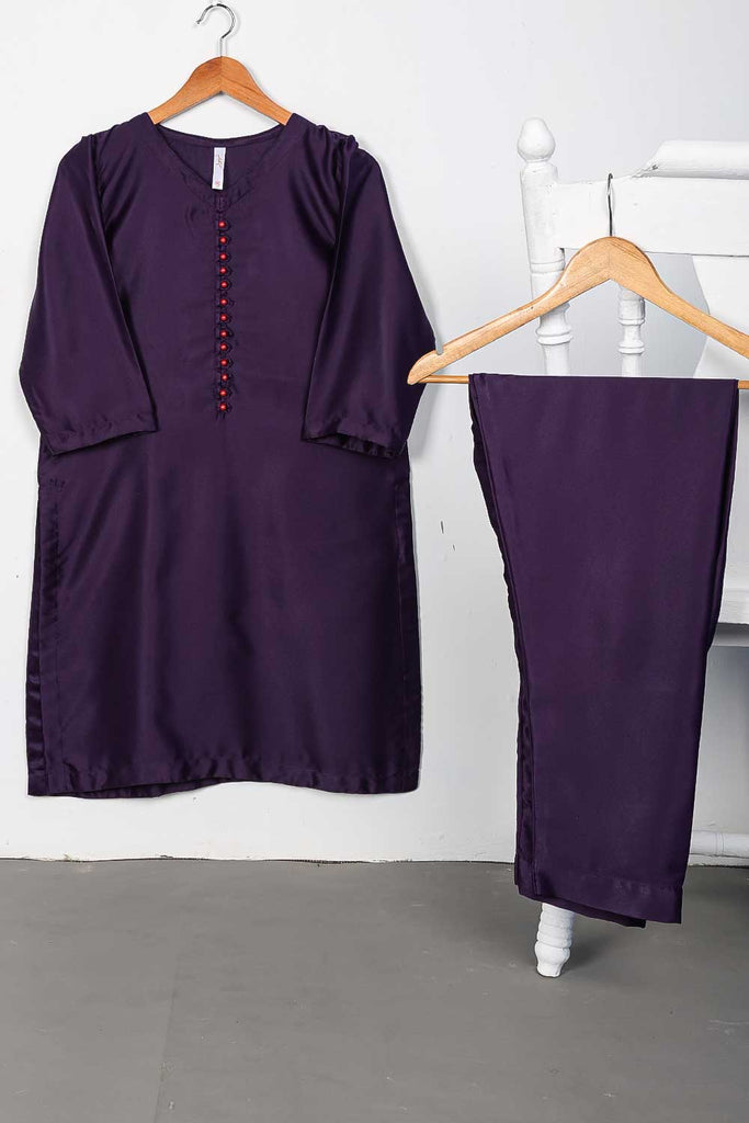 STP-088A-Purple - 2Pc Silk Shirt With Silk Trouser