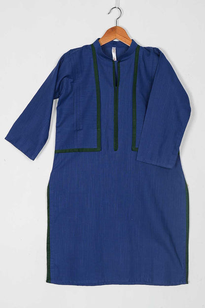 TKWK-05B-Blue - Khaddar Winter Stitched Kurti