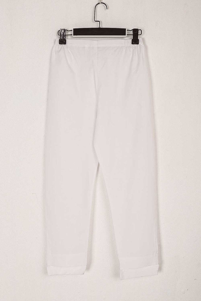 STC-18A-WHITE - Super Quality Polyester Cotton Frilled Bottom Trouser