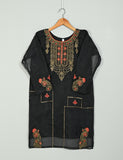 TS-106C-Black - Witching Hour - Organza Embroidered Stitched Kurti