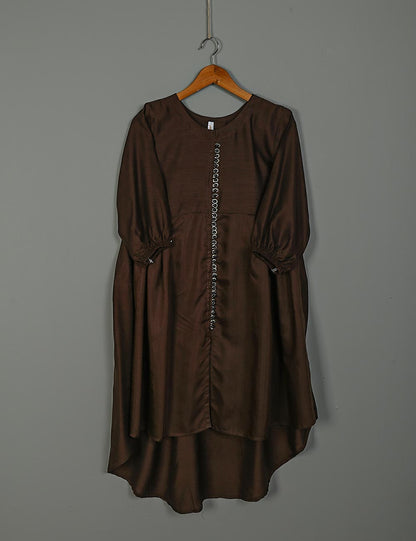 TS-133C-DarkBrown - Linen Frock