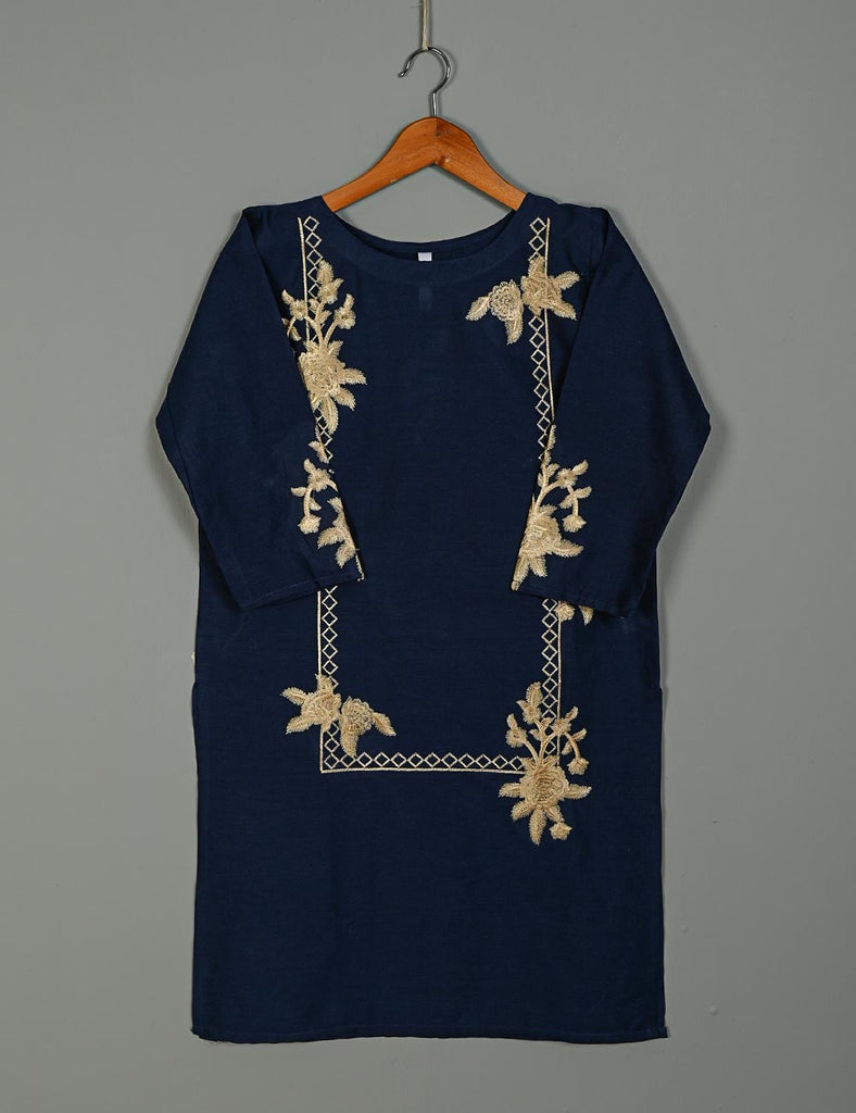 TS-136B-NavyBlue - Sunflower - Cotton Embroidered Kurti