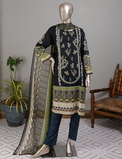 TMY-3A | Un-Stitched Embroidered Lawn Dress