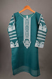 TS-141-Turquoise - Popsicle - Organza Embroidered Kurti