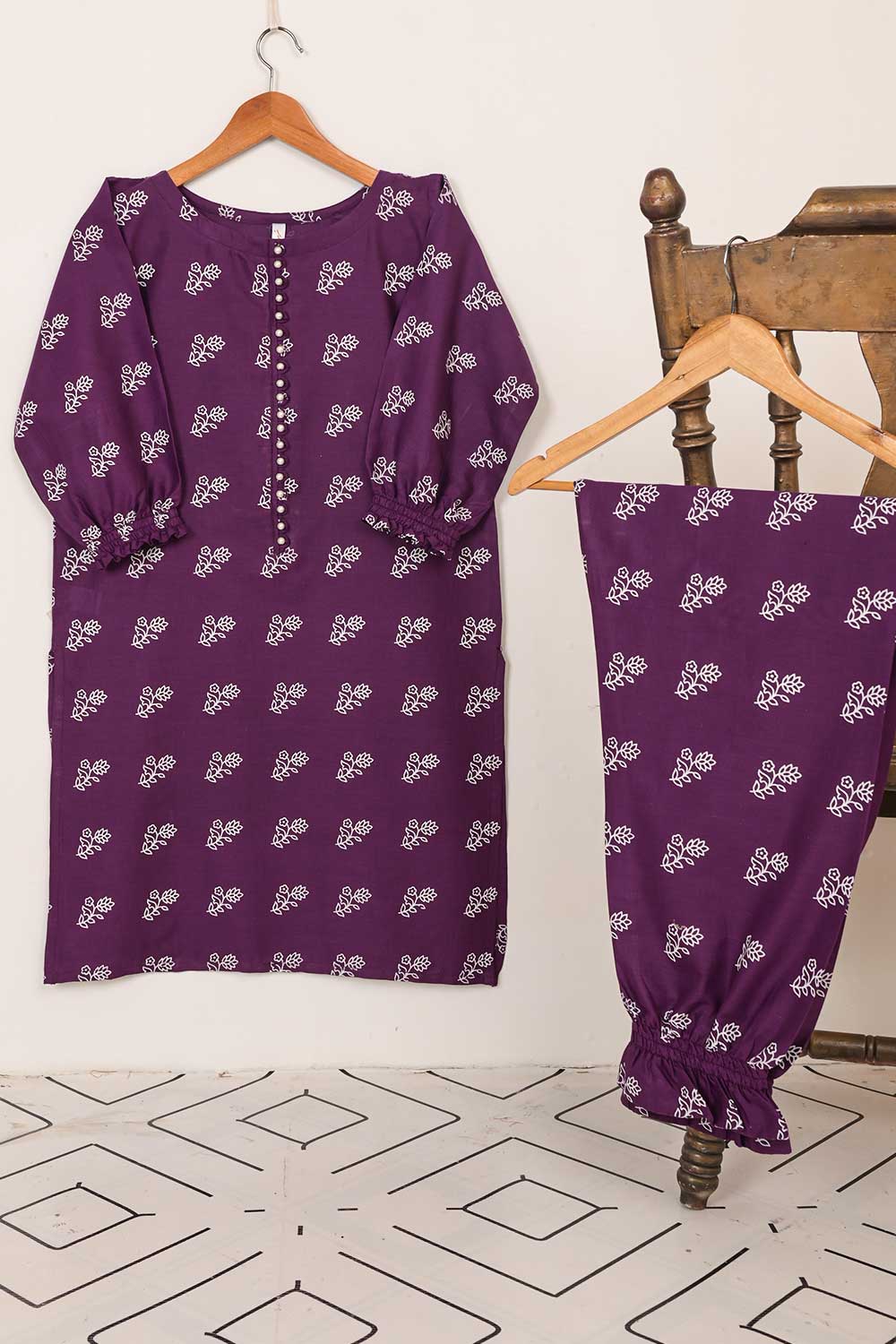 STP-036A-Purple - 2PC COTTON STITCHED