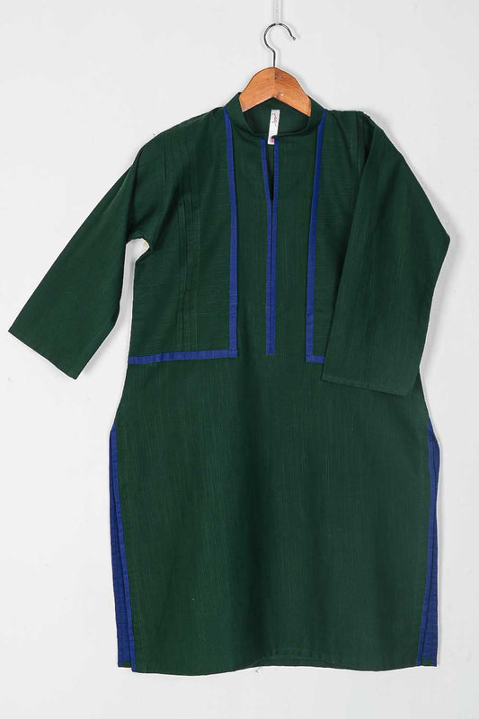 TKWK-05A-Green - Khaddar Winter Stitched Kurti