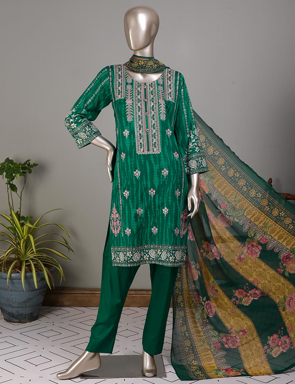 TMY-5A | Un-Stitched Embroidered Lawn Dress