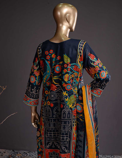 Baghe Bahar (DL-1a) 3 Pc Un-stitched Embroidered Lawn Dress with Chiffon Dupatta