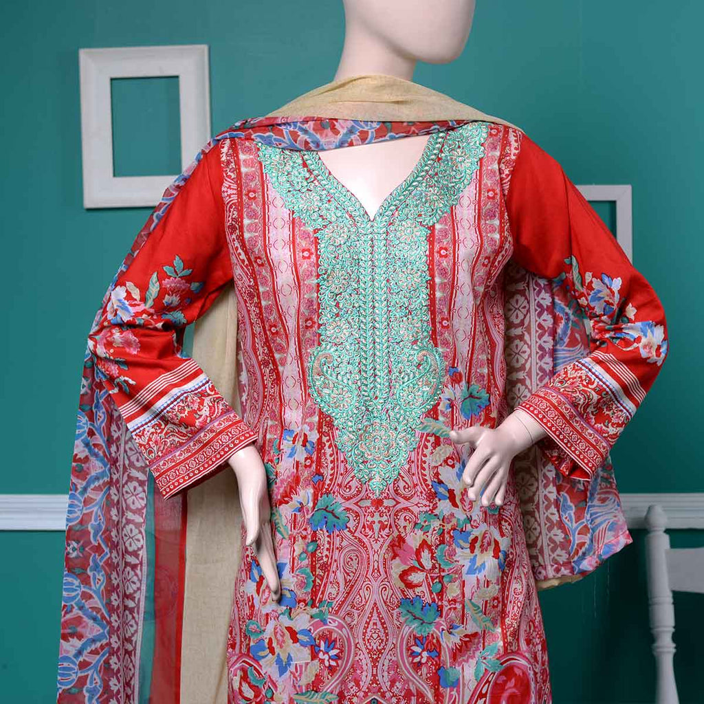 Un-stitched Embroidered Lawn (AY-1B) Floryn
