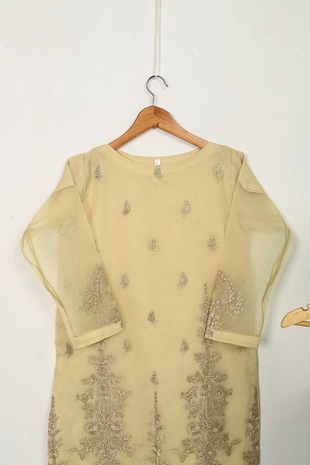 STP-080D-Skin - 2Pc Organza Embroidered With Malai Trouser