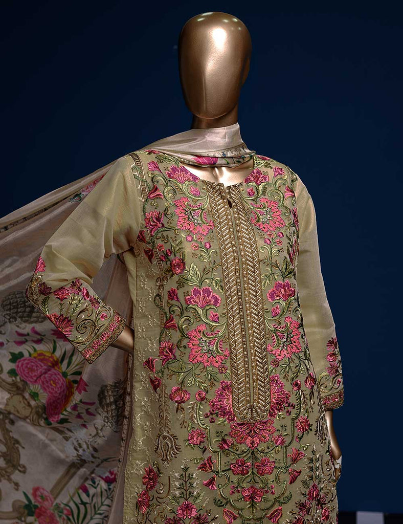 3 Pc Khaddi Lawn Unstitched Embroidered Dress (TP-08)