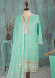 SEC-2D-SeaGreen - 3Pc Stitched Cotton Embroidered Dress