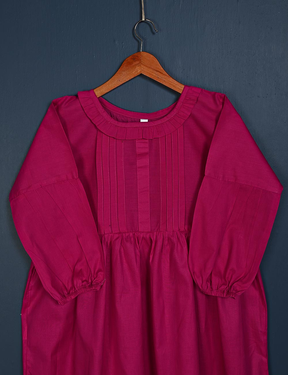 TS-157A-Fuchsia - Scarlet Love - Cotton Stitched Frock