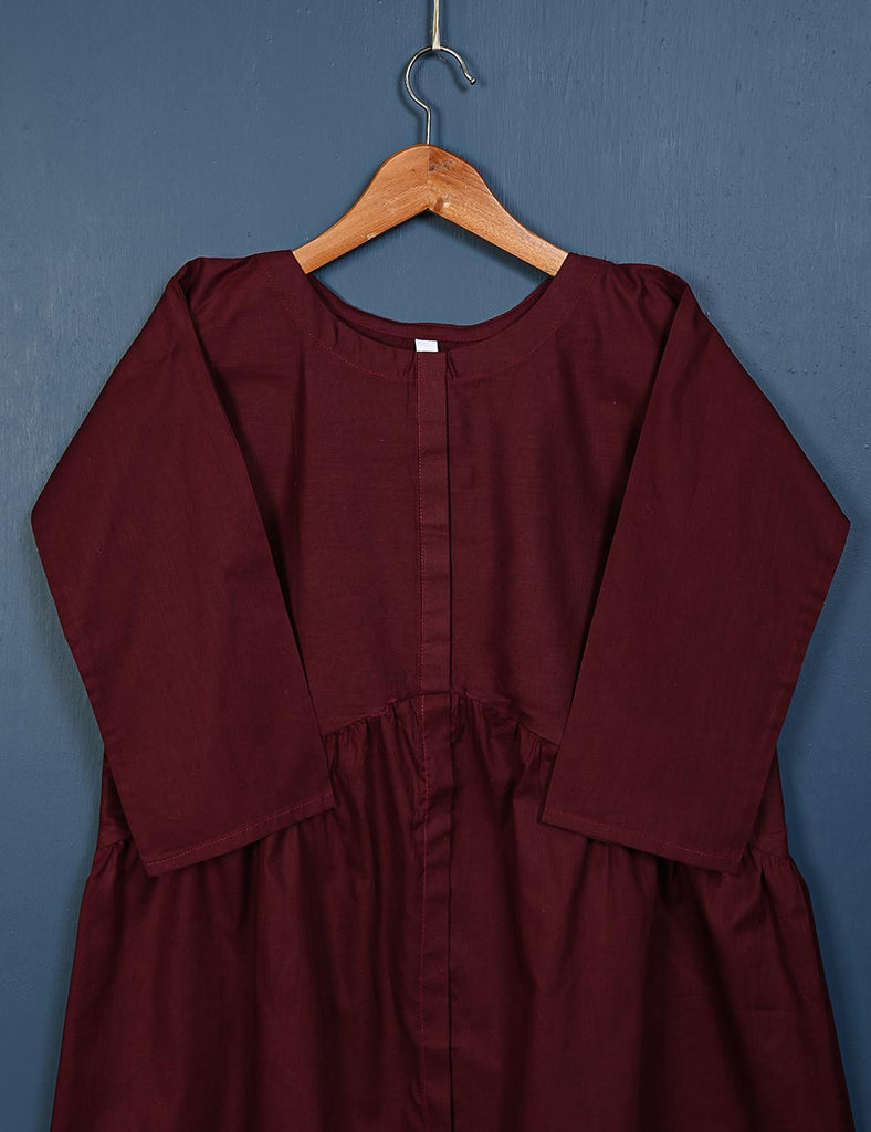 TS-145-Maroon - Cotton Stitched Frock