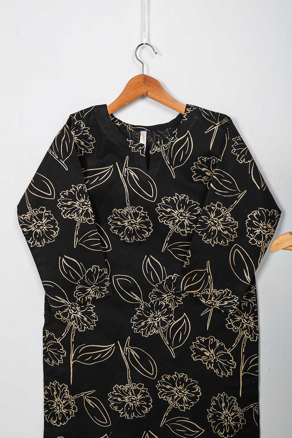 STP-087A-Black - 2PC COTTON PRINTED STITCHED