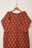 STP-054A-Maroon - 2PC COTTON PRINTED STITCHED