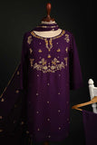 RTW-87-Purple -  3Pc Stitched Embroidered Adda Work Chiffon Shirt