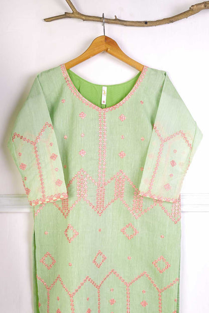 TS-211A-Pista - Paper Cotton Embroidered Kurti