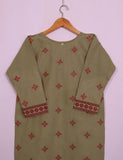 TS-110A-Khaki - Cotton Embroidered Stitched Kurti