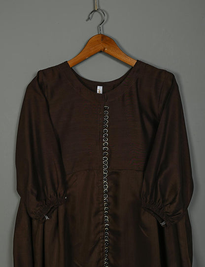 TS-133C-DarkBrown - Linen Frock