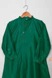 STP-075A-Green - 2Pc Silk Frock With Silk Trouser