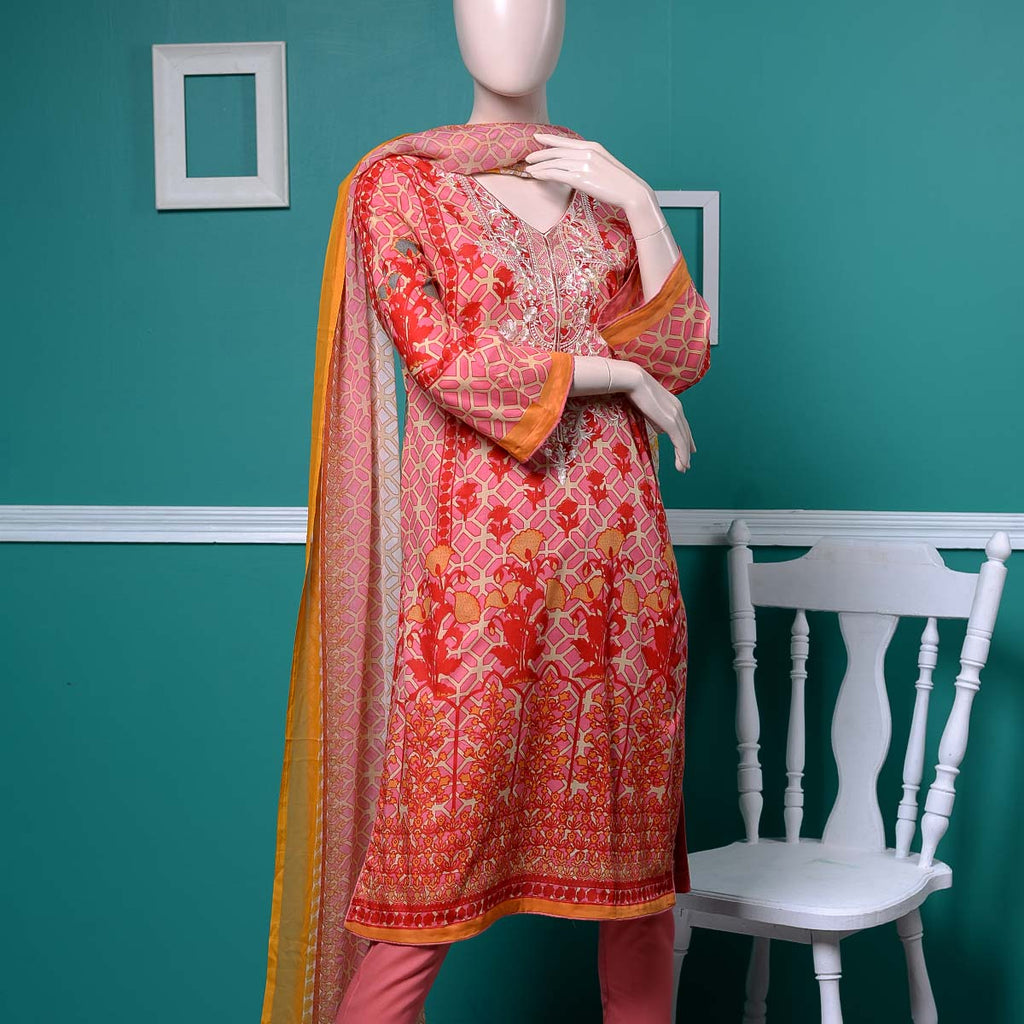Un-stitched Embroidered Lawn (AY-2A) Iris