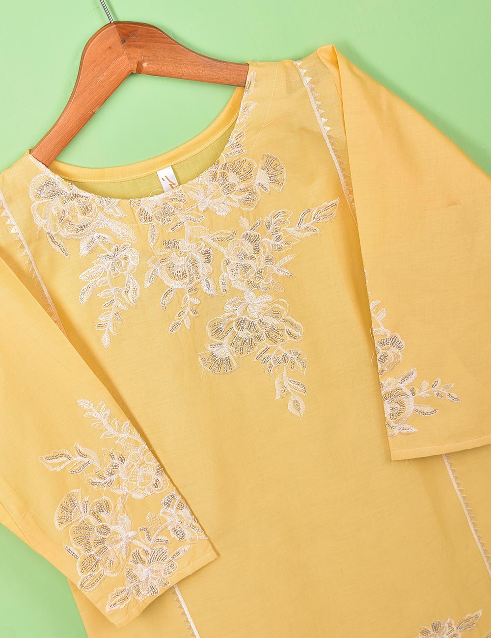 Cotton Embroidered Stitched Kurti - Sunbeam Glory (TS-029D-Yellow)