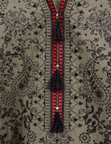 Cambric Embroidered Kurti - Blaze - T20-010-Khaki