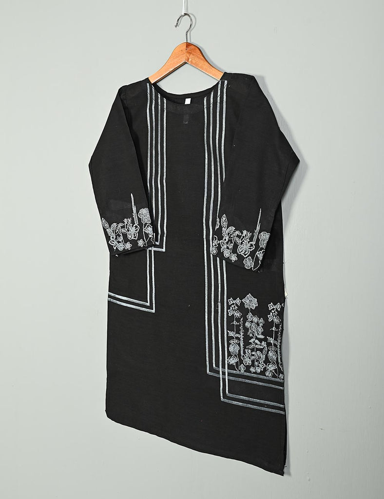 TS-036H-Black - Cotton Embroidered Kurti