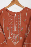 TS-226B-Rust - Cotton Embroidered Stitched Kurti