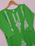 TS-031F-ParrotGreen - Camellia - Cotton Embroidered Stitched Kurti